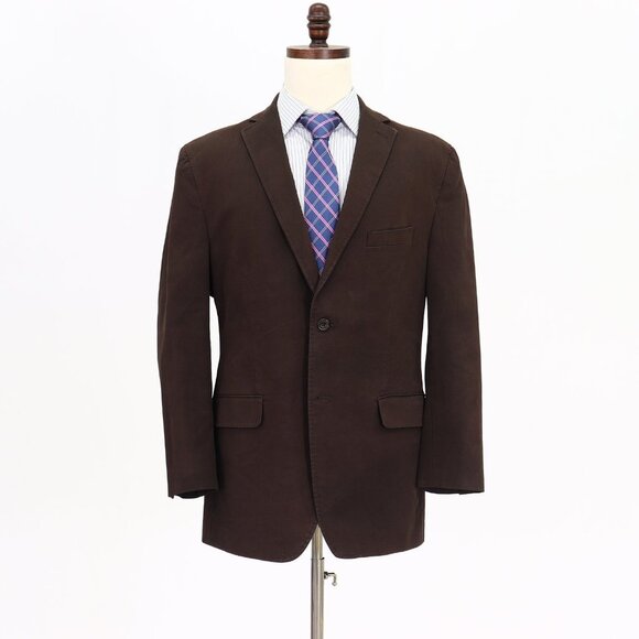 Pronto Uomo 44R Brown Solid 2-Button Sport Coat Blazer Jacket V020 - Picture 1 of 11